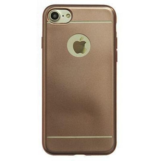 Funda silicona gel iPhone 7 / iPhone 8 metálica dorado