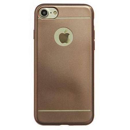 Funda silicona gel iPhone 7 / iPhone 8 metálica dorado