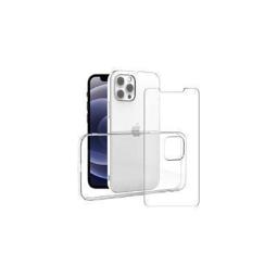 Protector cristal templado + Carcasa Hidrida iPhone 12 / 12 Pro transparente