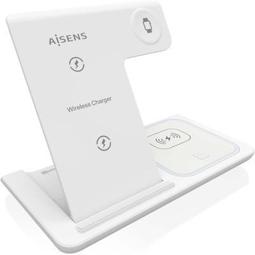 AISENS base de carga inalámbrica USB-C 15W para móvil, Apple Watch, auriculares blanco