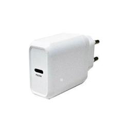 Cargador de red USB-C carga rápida PD y QC 25W 3A blanco
