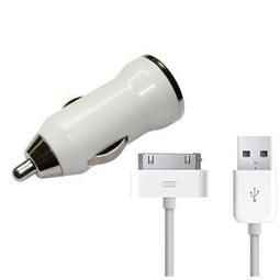 Cargador de coche salida USB 1000 mAh + cable datos iPhone