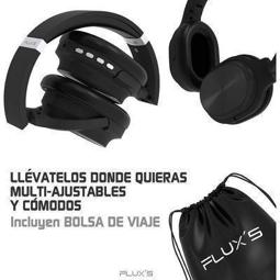Auriculares inalámbricos Flux's Orion Bluetooth 5.0, Admite tarjeta MicroSD, Radio FM, color negro