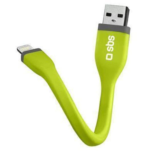 Cable de datos Mini 12CM SBS, Apple Lightning MFI verde