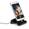 Soporte de sobremesa con función de carga con conector microUSB negro