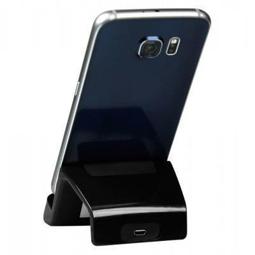 Soporte de sobremesa con función de carga con conector microUSB negro
