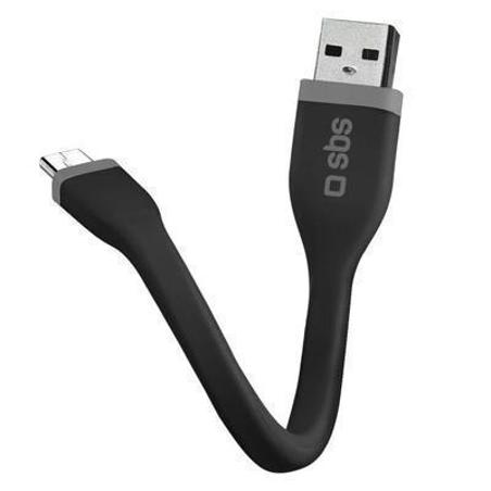 Cable de datos SBS mini 12cm microUSB negro